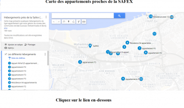 Carte des appartements proches de la SAFEX